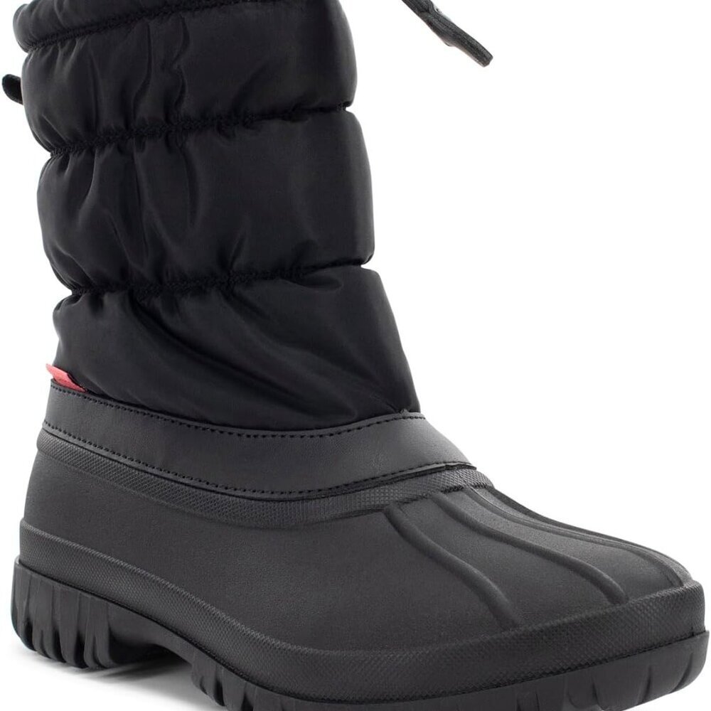 Women's Nylon Snow Boots Cold Weather Waterproof Faux Fur Puffer 8
